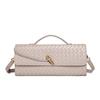 Cross-border Exclusive: Horizontal Woven Soft Leather Accordion Shoulder Bag for Women