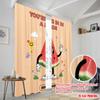 2pcs 2D flat printing Scene Curtains Melon Cute Funny Character 100% Polyester Without Electricity Birthday Party for Bedroom