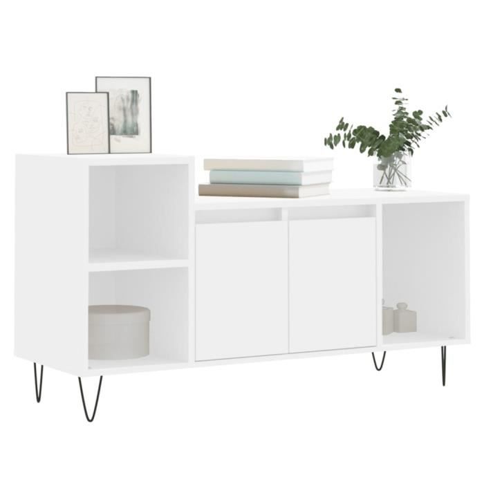 VidaXL Meuble TV Blanc 100x35x55 cm Bois d'ingénierie 831316