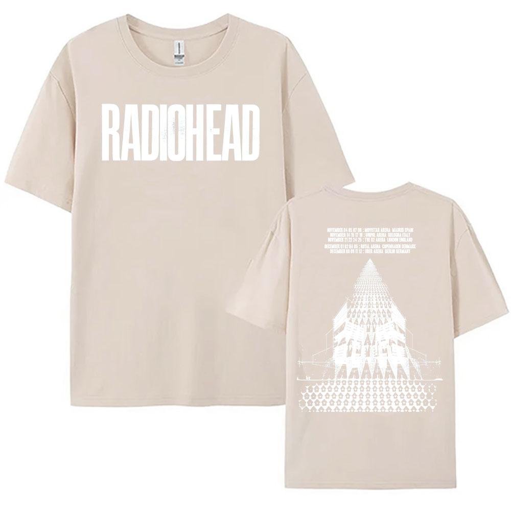 Rock Band Radiohead Tour 2025 Tshirts Cotton Fashion Short Sleeve Female T-shirt Casual O-neck Unisex Streetwear Printing Tees