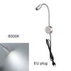 AC100-240V Silver 3W 3000K 4000K 6000K LED Reading Lights with EU USA Plug for Bed Headboard Desk Aluminum Goosene wall lamp