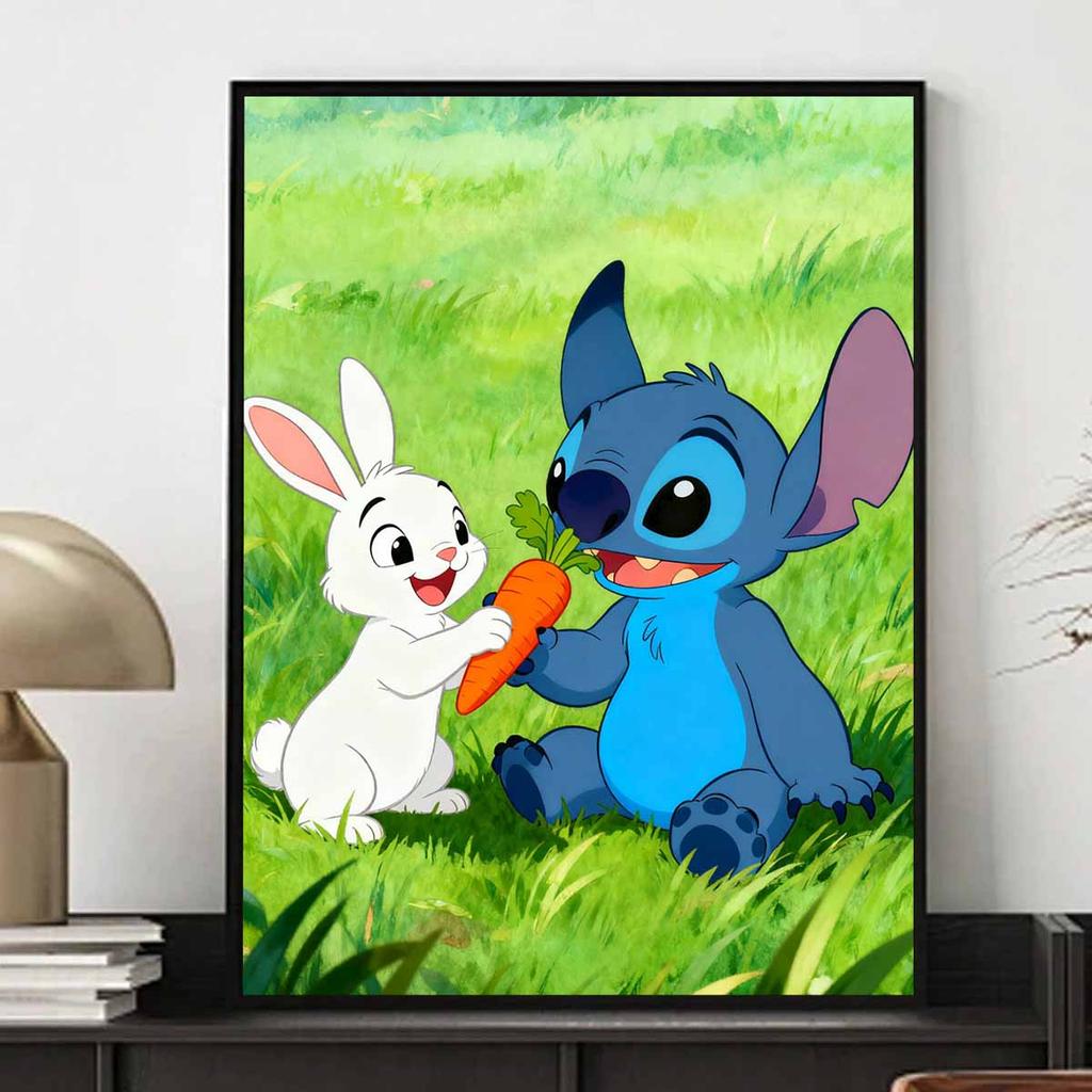 Disney Stitch & Bunny Diamond Art Painting Kit 5D Handmade Diy Diamond Painting, Home Wall Decoration