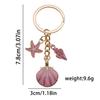 Creative Alloy Seashell and Pearl Keychain Pendant