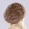 New Winter Lady Natural Mink Fur Beanies Hat Knit Warm Striped Genuine Mink Fur Caps Women Good Elastic Real Mink Fur Hat