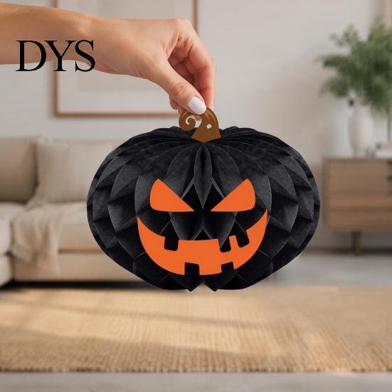 Halloween Honeycomb Decorations Ornament, Pumpkin Spider Hanging Paper Party Atmosphere Supplies Decoration for Home Office Classroom Holiday