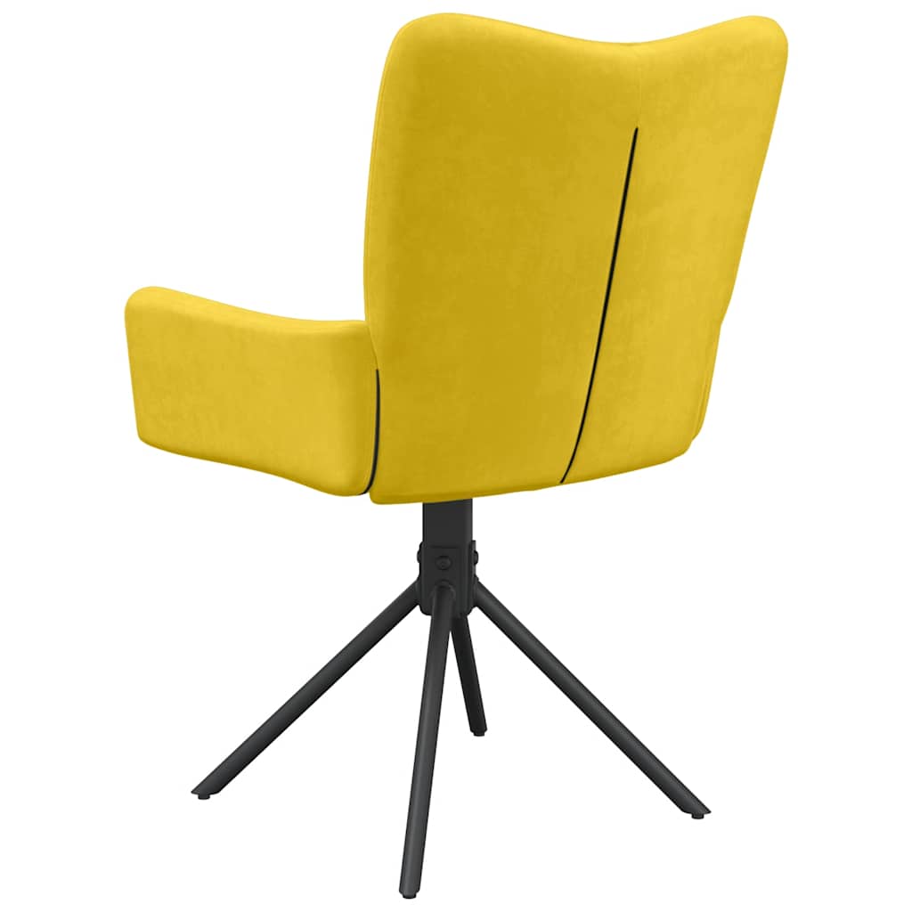 Dining Chairs 2 Pcs Swivel Yellow Velvet