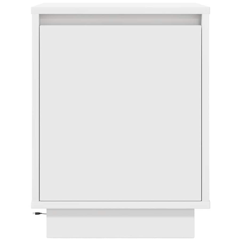 Szafka Nocna Z Oświetleniem Led Biała 38X34X50 Cm
