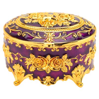 Metal Jewelry Box Vintage Zinc Alloy Decorative Easy To Maintain Keepsake Box for Necklace Earring