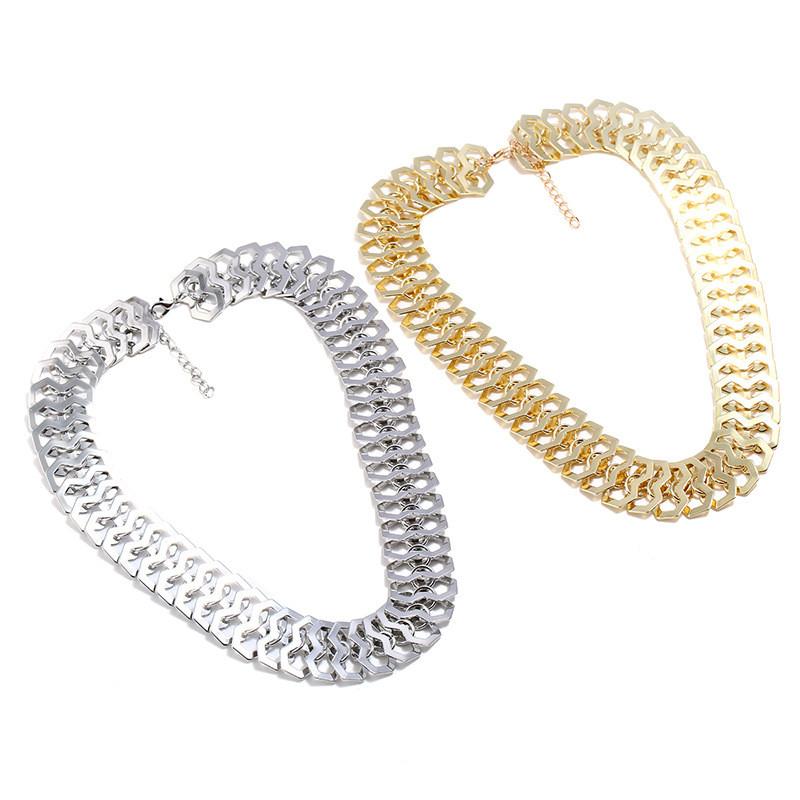 Vintage Geometric Alloy Chain Necklace With Talisman Pendant For Women