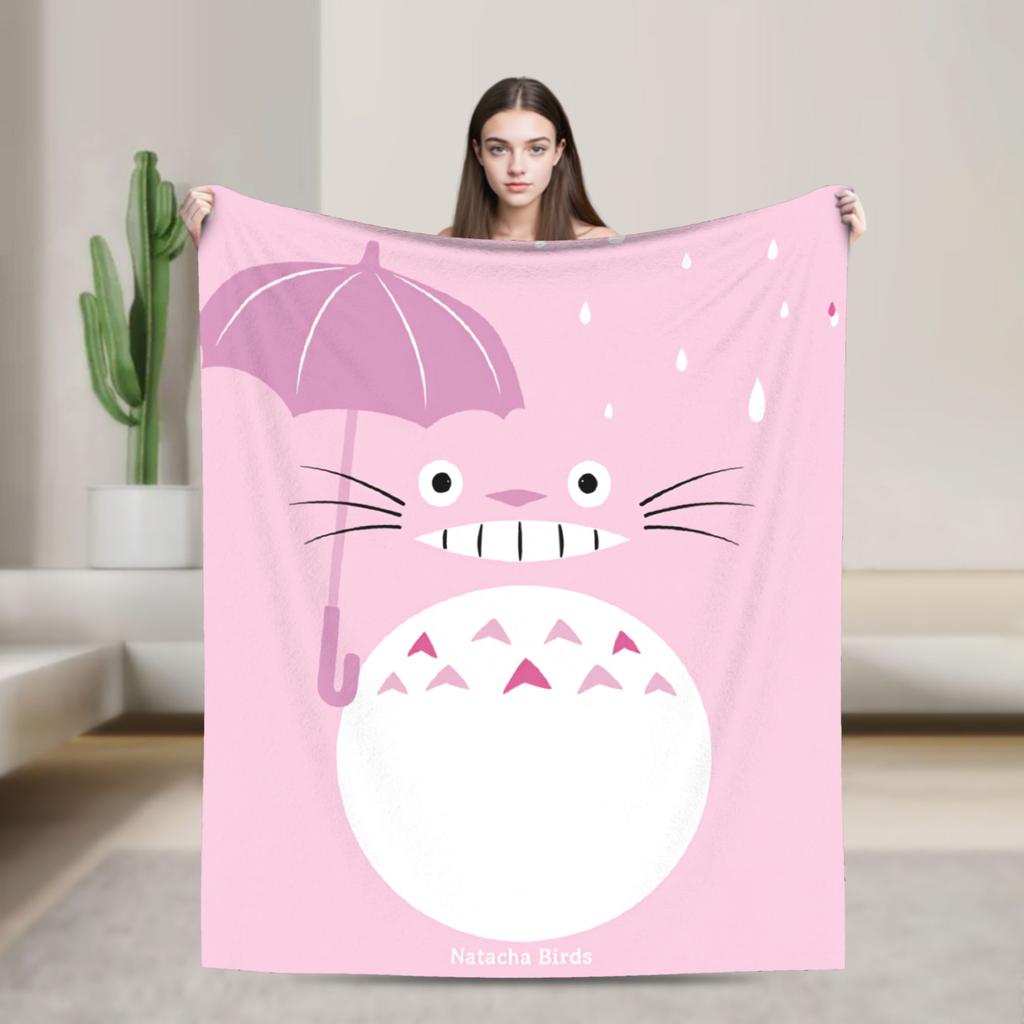 Japanese Blanket T-Totoros Travel Flannel Throw Blanket For Couch Bed Soft Custom DIY Quality Bedspread Gift Idea