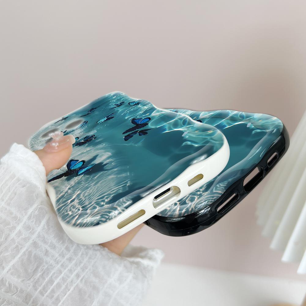 Cute Cartoon Pattern Cream Texture Casing Wavy Edge Soft Silicone Cover Phone Case for Samsung