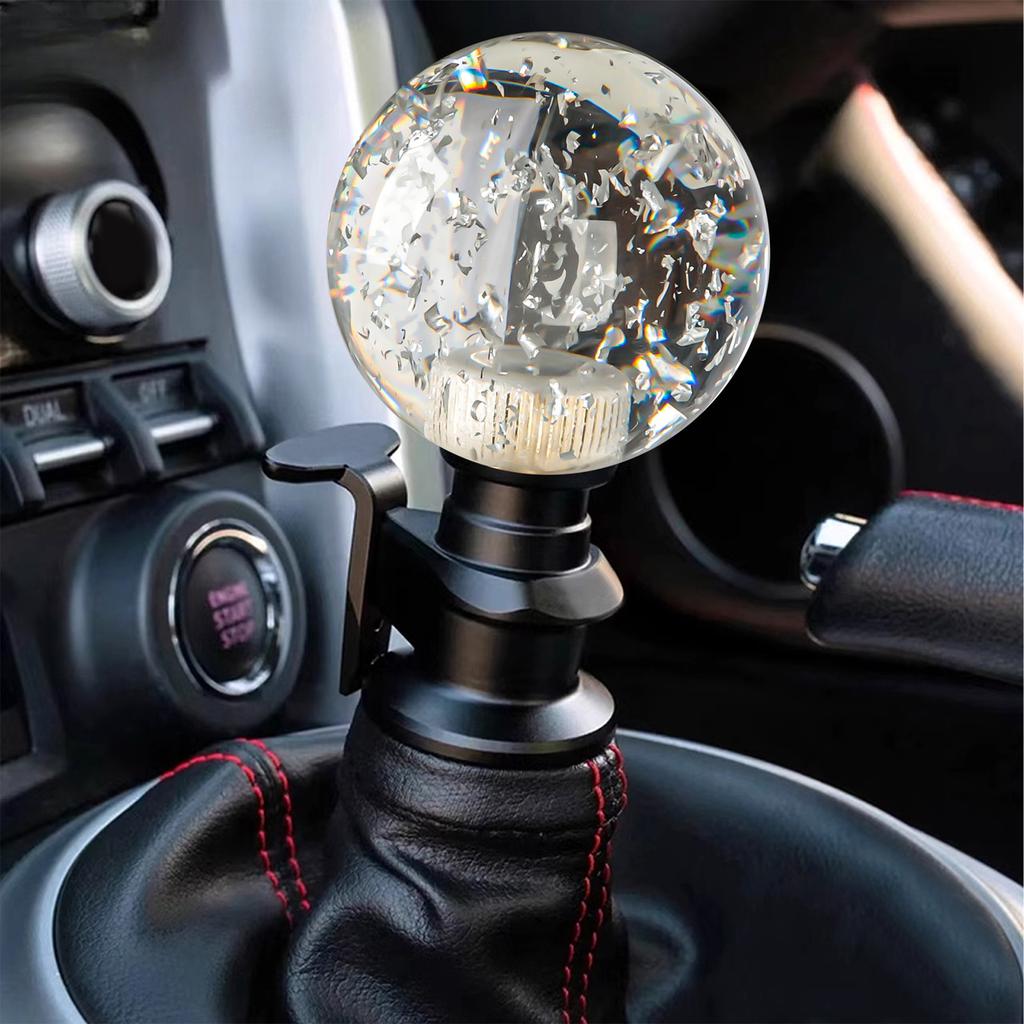 Clear Glass Hand Ball Gear Lever Gear Shifter Knob Modified Gear Stick Shifter For Automatic And Manual Car