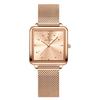 Swiss Ladies Square Watch Quartz Waterproof Fashion Jewelry For Casual Wear