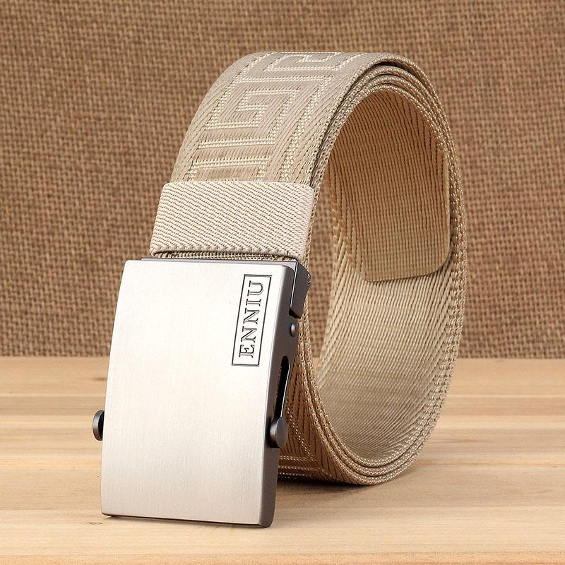 

Нейлоновый пояс Мэри, мужской холстовый ремень для молодых студентов, корейский стиль, автоматическая пряжка из холста 120cm хаки