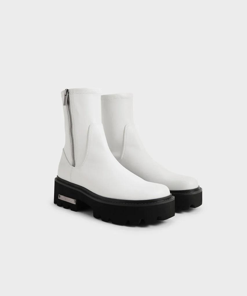 Charles & Keith Side Zipper Ankle Boots 2 Colors Ck1-90580141