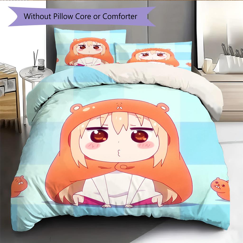 Umaru Doma  Pattern Bedding Quilt Set  Home Decoration  Gift (1 * duvet cover + 2 * pillowcase  without core)