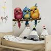 Cartoon Parrot Brothers Anime Wall Stickers, Self-Adhesive Decor for Bedroom Cabinet Bathroom Laundry Room Decoration