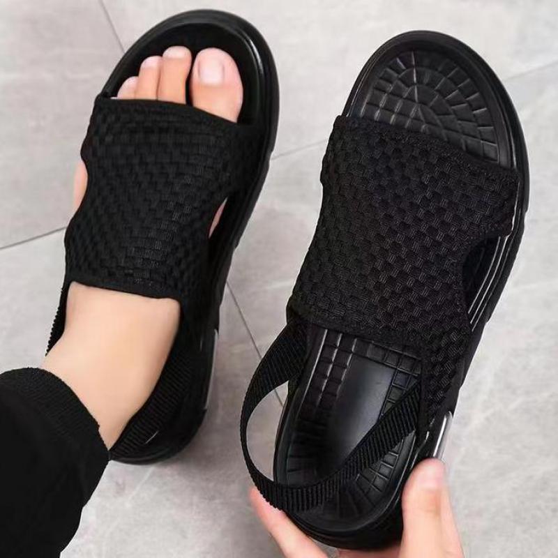 Fashion Men's Sandals Summer Fashion Non-slip Beach Shoes for Men Breathable Outdoor Open Toed Black Sports Sandals Man Casual Shoes