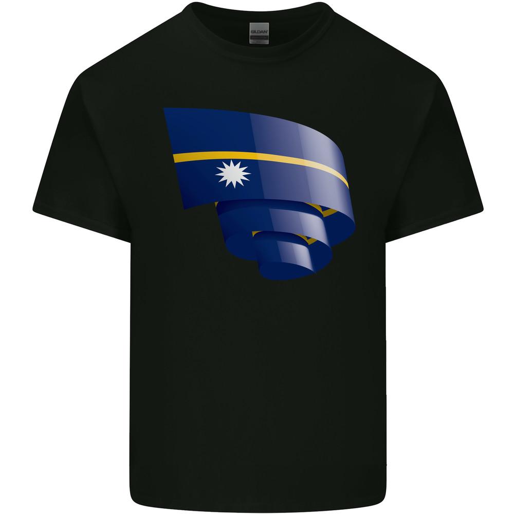 Curled Nauru Flag Nauruan Day Football Mens Light Cotton T-Shirt Unisex T-Shirt L