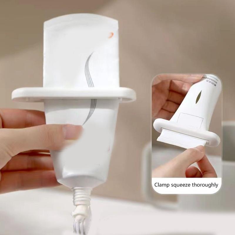 10Pcs Plastic Toothpaste Tube Squeezer Dispenser Face Cleanser Cosmetic Paint Hand Cream Clip Holder for Bathroom
