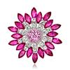 Elegante koreanische Blumenbrosche aus Legierung mit Kristallverzierungen für Damenbekleidung und Accessoires