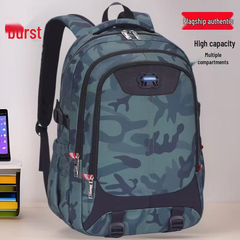 Camouflage Schoolbag: Ergonomic Backpack with Multi-Compartments for Students and Adults