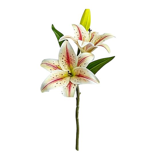 Artificial Lily Flowers with 2 Heads Full Bloom And 1 Bud Long Stem Fake Lilies Bouquet for Wedding Floral Arrangements Spring Home Table Centerpiece