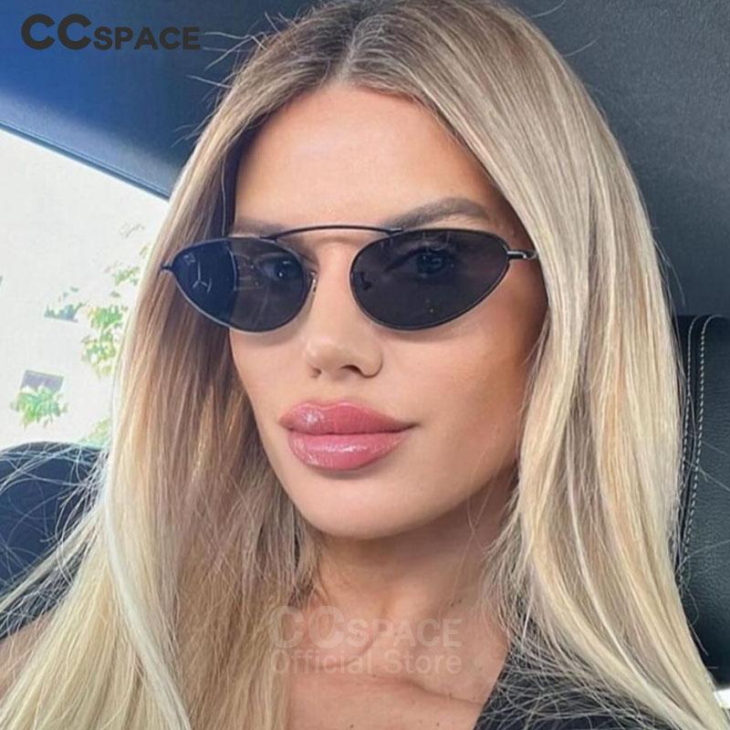 57558 Lady Luxury Brand Cat Eye Sunglasses Stylish Metal Shades Outdoors Casual UV Protection Sunshade Eyeglass
