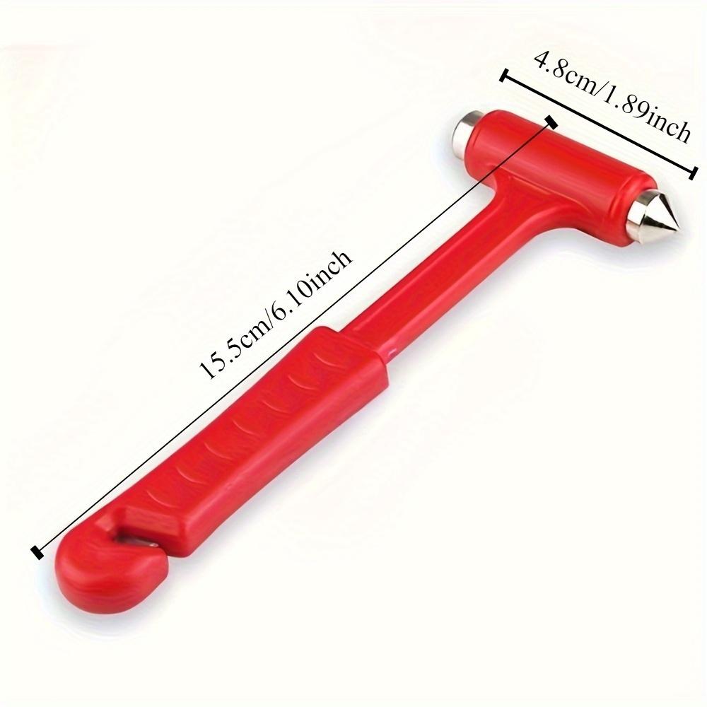 2-in-1 Emergency Car Safety Hammer - ABS Seatbelt Cutter & Window Breaker, Firefighter Approved, No Assembly Required, Durable Red