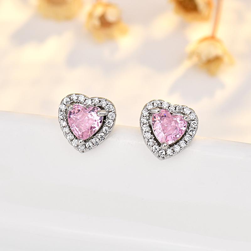 Twelve Constellations Heart-Shaped Stud Earrings with S925 Sterling Silver