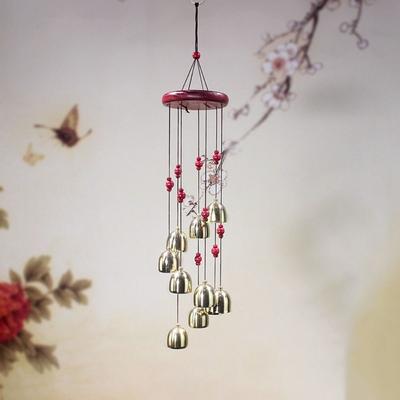 Decorazione Giardino Legno Metallo Campanella a Vento Creativa Vintage Campanella di Benedizione Semplice Campanella Appesa Ciondolo Paesaggio