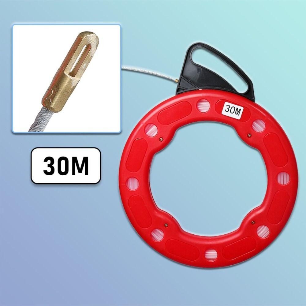 30 Meters Electrician Wire Cable Threading Device Red Electrician Cable Puller  Construction Sites