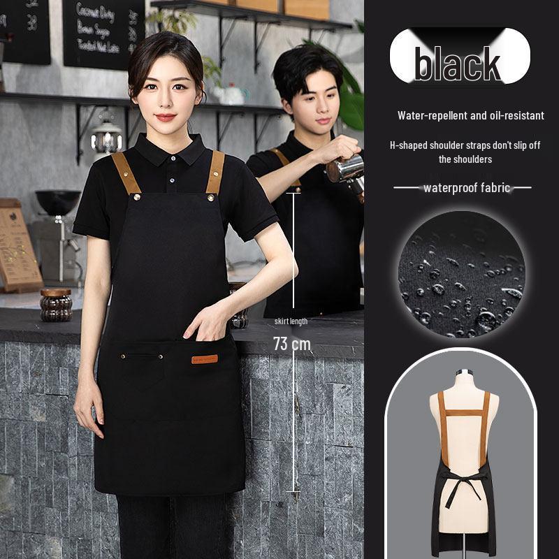 Oil & Waterproof Apron with Waistband for Coffee & Tea Shop Waiters - Custom Logo Printing Available