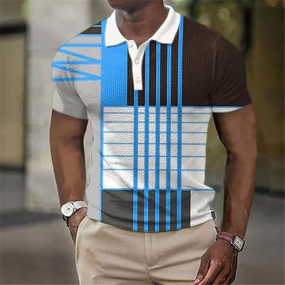 Men Polo Shirt Short Sleeve 3d Print Tops Fashion Polyester Breathable Comfortable Polos Shirts