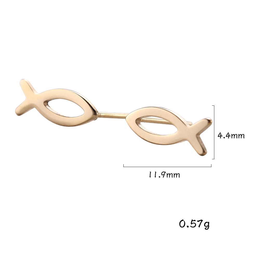 Cazador Cute Cat and Fish Bone Stud Earring Women Small Piercing Earrings Stainless Steel Jewelry Mother Gift 2026 Trend