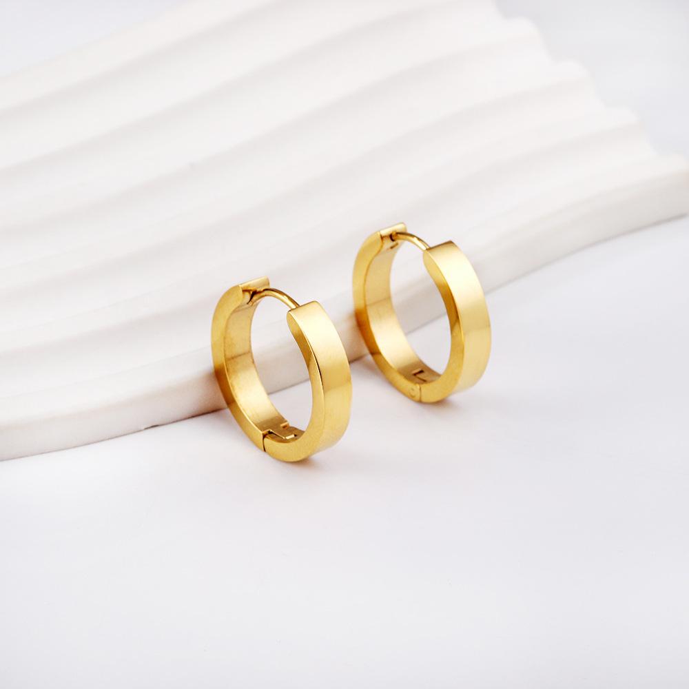 Plain Ring Ear Buckle, Niche Design, Simple Temperament, High-end Earrings, Stainless Steel Earrings.
