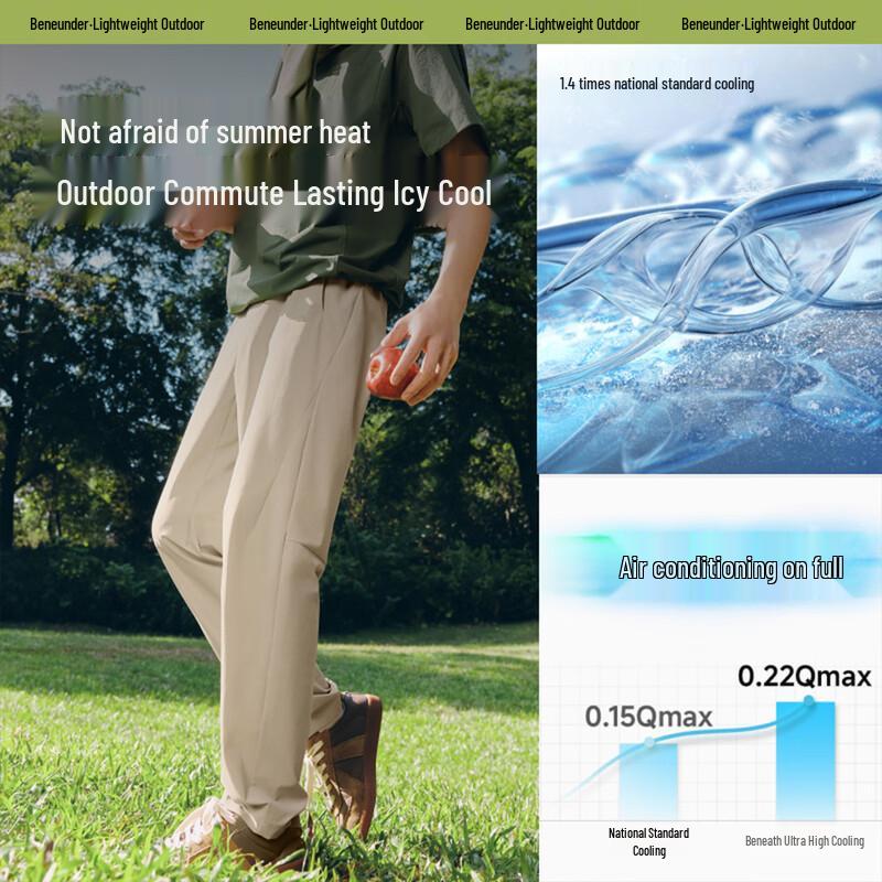 Beneunder Men's Summer Cooling Straight-Leg Sport Casual Pants CC926