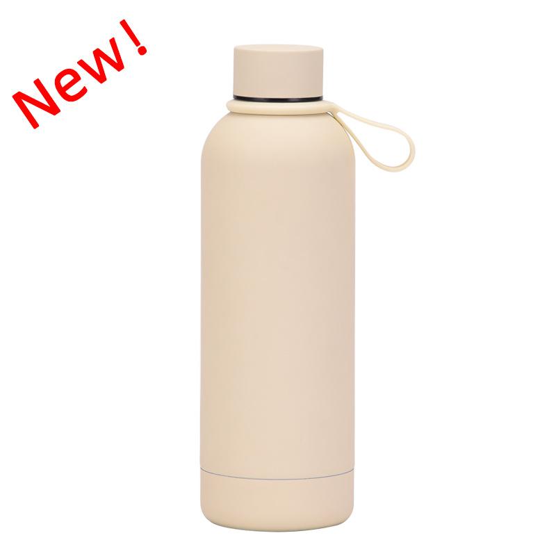 500 ml Edelstahl-Thermoskanne mit kleiner Öffnung, tragbare Outdoor-Sport-Wasserflasche mit Silikongriff, Kaffeetasse