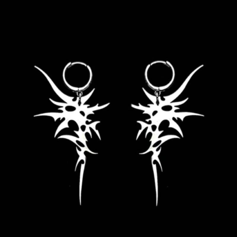 Grunge Estetyczne Nieregularne Kolczyki Wiszące z Cierniami Y2K Punk Retro Geometryczna Biżuteria Dla Kobiet Prezent