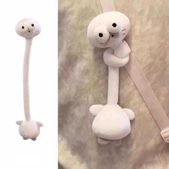 Yousheng Long Neck Animal Plush Keychain Soft Stuffed Dog Cat Frog Rat Pendant Plush Bags Backpacks Charm Birthday Gift for Animal Lovers