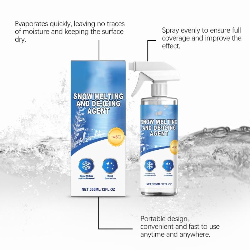 Fast Acting Car Windshield Defroster Melt Sprayed 355ml Bottle Prevents Ice Snow Buildup On Auto Glass And Home Surfaces