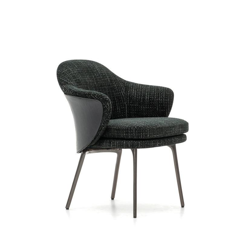 Italian Wrought Iron Small Apartment Home Dining Chairs Designer Bedroom Casual Chair Simple Balcony Coffee Backrest Armchair
