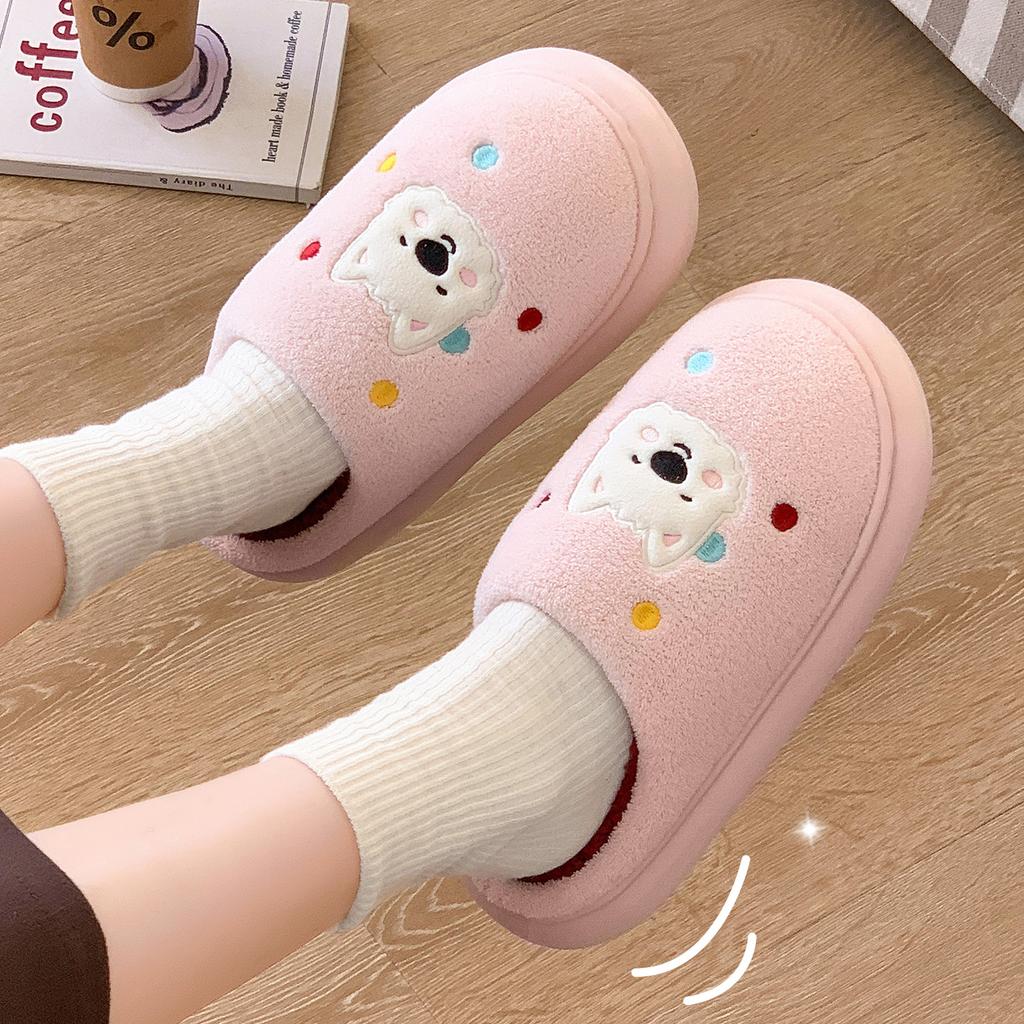 Winter Women Home Slippers Plush Warm Thick Bottom Slides Breathable Soft Non-slip Slippers Indoor Outdoor Men Casual Slippers