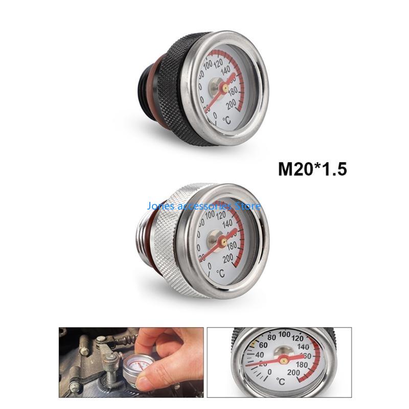 W8KD Motorcycle Dirt Pit Bike Parts Oil Caps Temperature Gauge M20x1.5 0-200℃ Meter