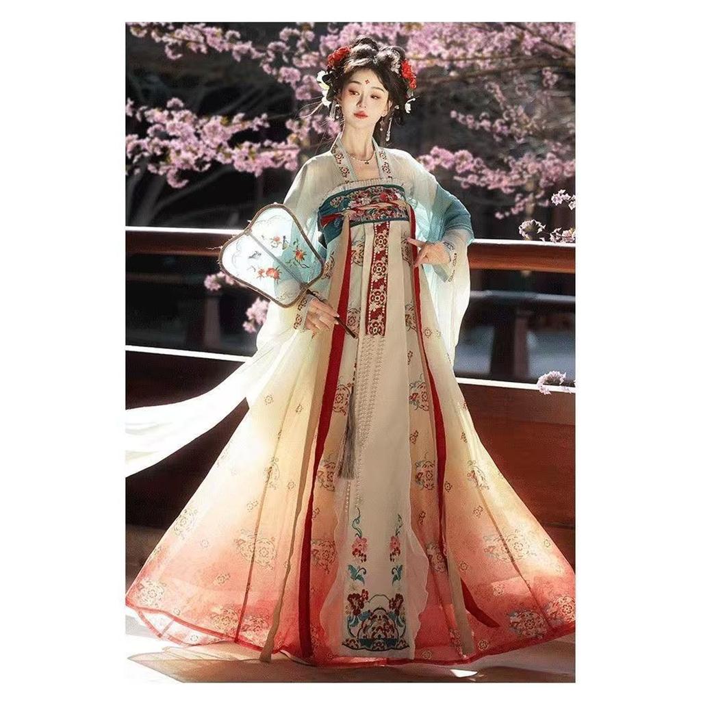 Women's Tang Dynasty Hanfu Set, Exquisite Embroidery Ruqun Skirt & Cardigan, Elegant Fairy Tale Daily Outfit