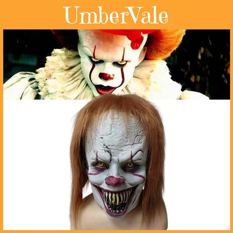 It Pennywise Horror Clown Mask Latex For Halloween Costume And Diy Party Decor