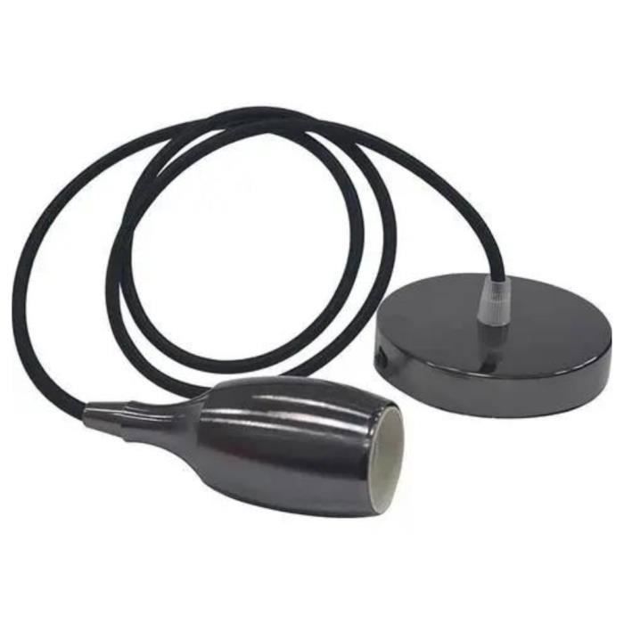 Suspension câble (1m) Weber perle noir E27 IP20 max 60W
