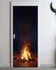 Door Sticker Mural Peel and Stick, Removable Self-Adhesive Bonfires Door Wallpaper for Home Decor