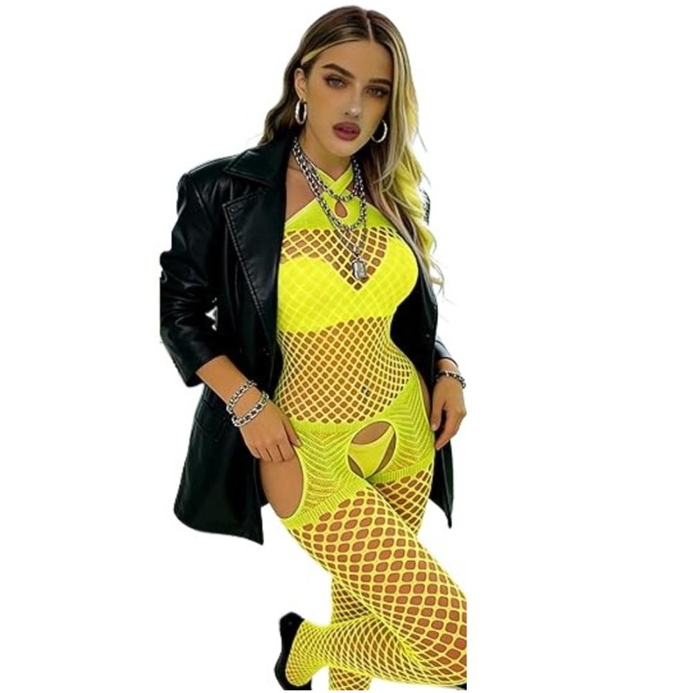 Lingerie For Women Fishnet Bodystocking Attached Stockings Sexy Bodysuit Soft Nightwear Plus Size