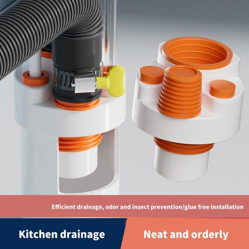 Washing Machine Floor Drain Pipe Tees Pipe Drainpipe Connector Floor Drain Adapter Sewer Elbow Pipe Tees Joint Connector